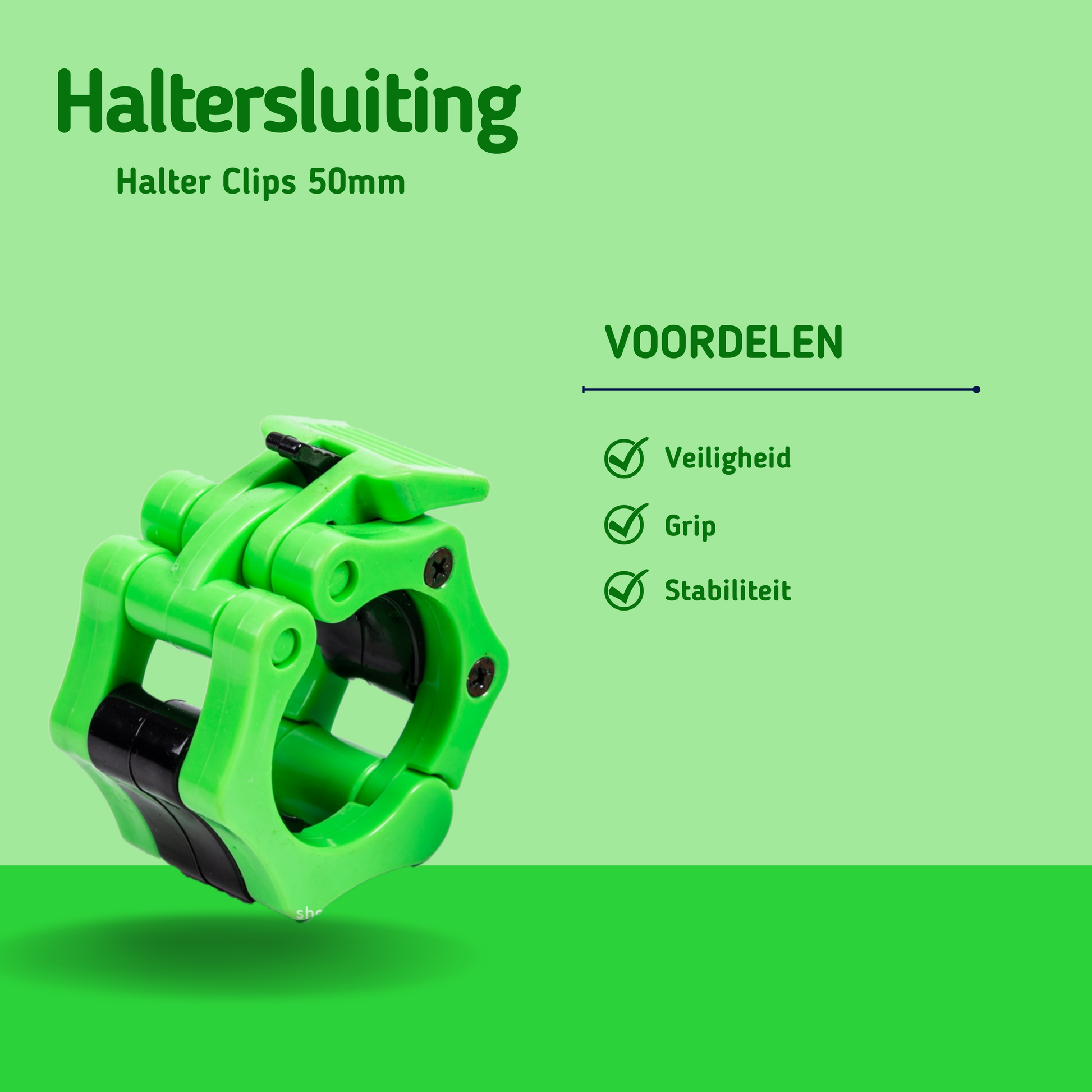 MOLOO-Barbell-Clips-Groen-Haltersluiting-Halterklem-Barbell-Lock-Halter-Clips-50mm