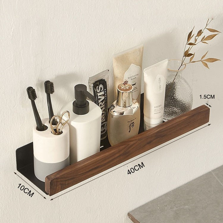 MOLOO-Doucherek-Hout-Zonder-Boren-40cm-Zwart-Doucherekje-Wand