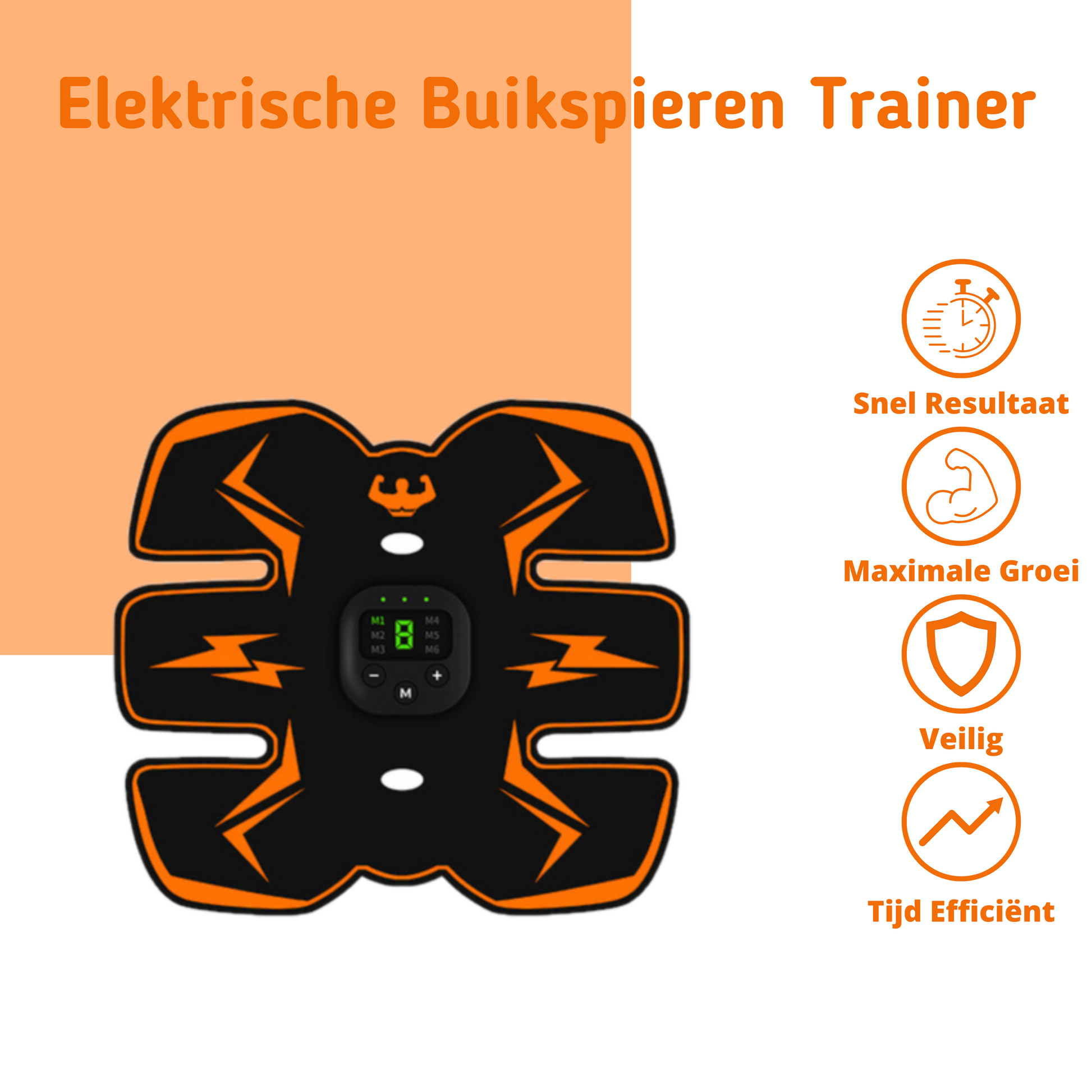 MOLOO-Elektrische-Buikspieren-Trainer-Oranje-Sixpack-Buiktrainer-Afvallen