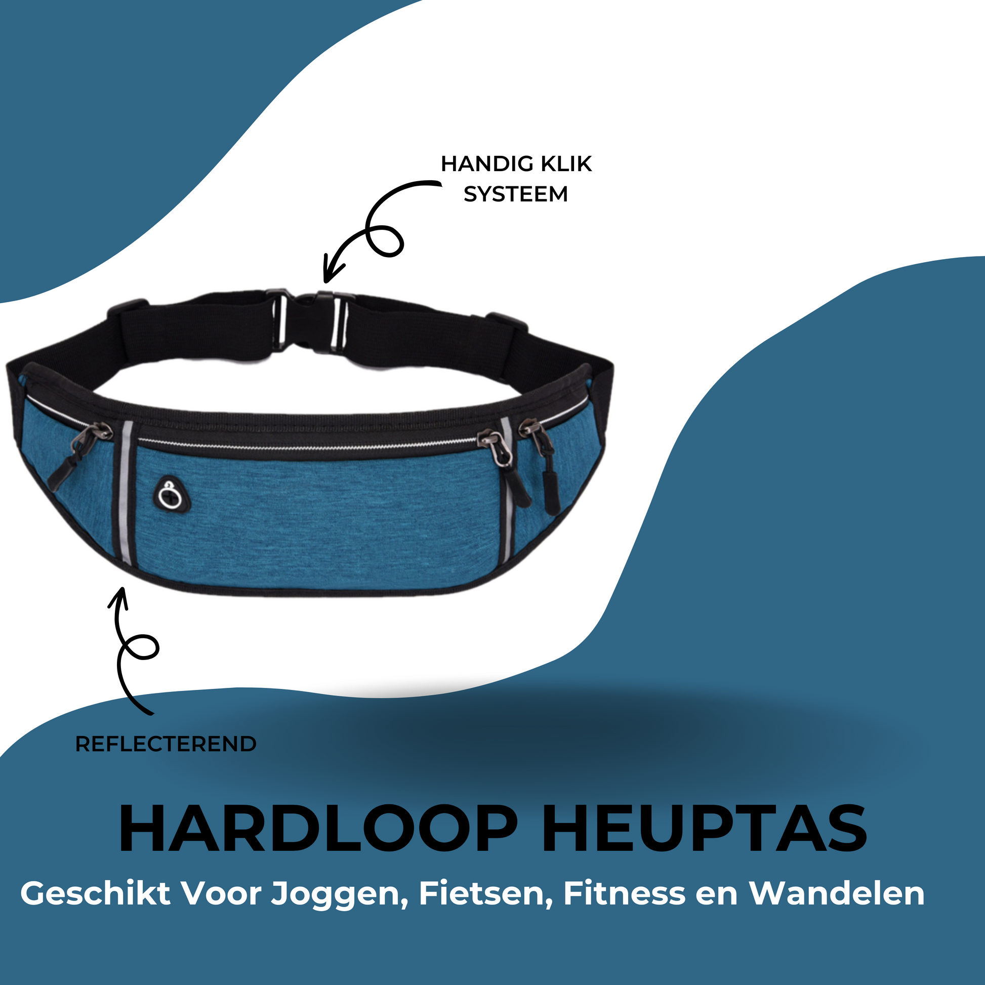 MOLOO-Hardloop-Heupband-Voor-Joggen-Blauw-Gym-Telefoonhouder-Sport-Heuptas