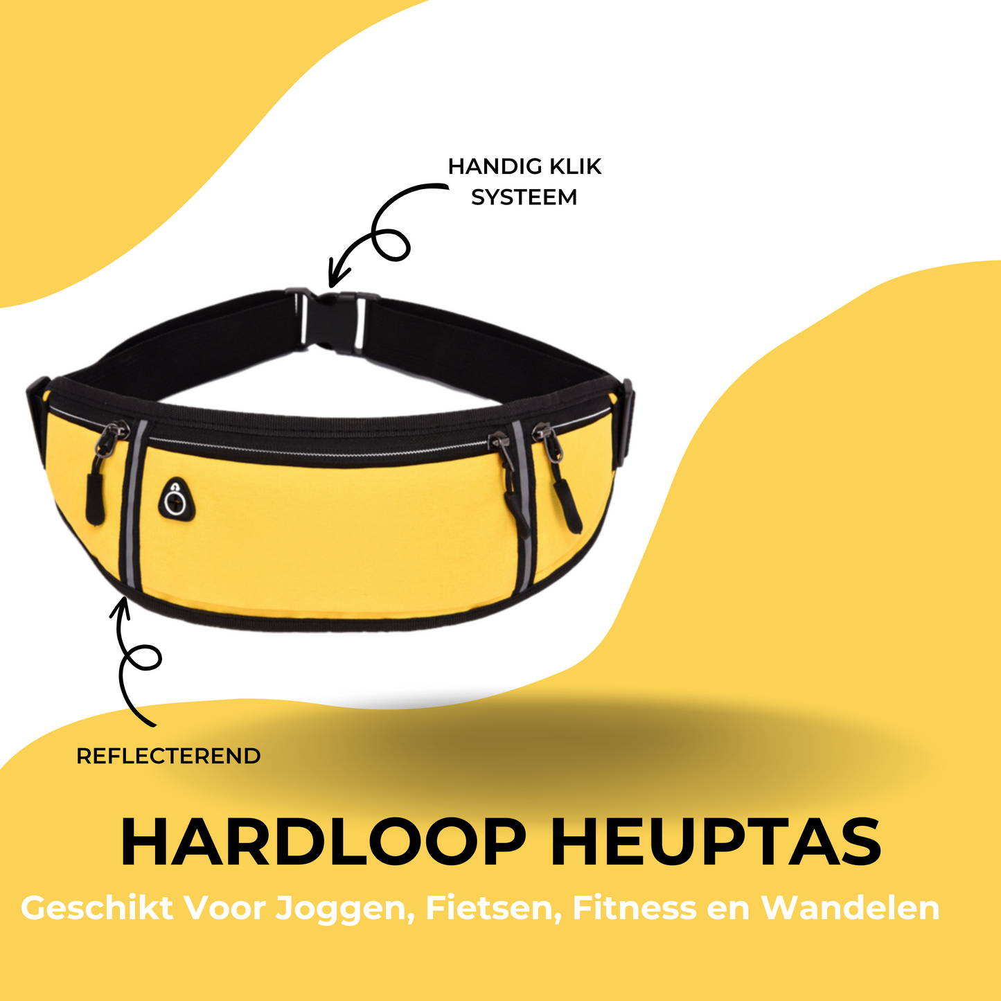 MOLOO-Hardloop-Heupband-Voor-Joggen-Geel-Gym-Telefoonhouder-Sport-Heuptas