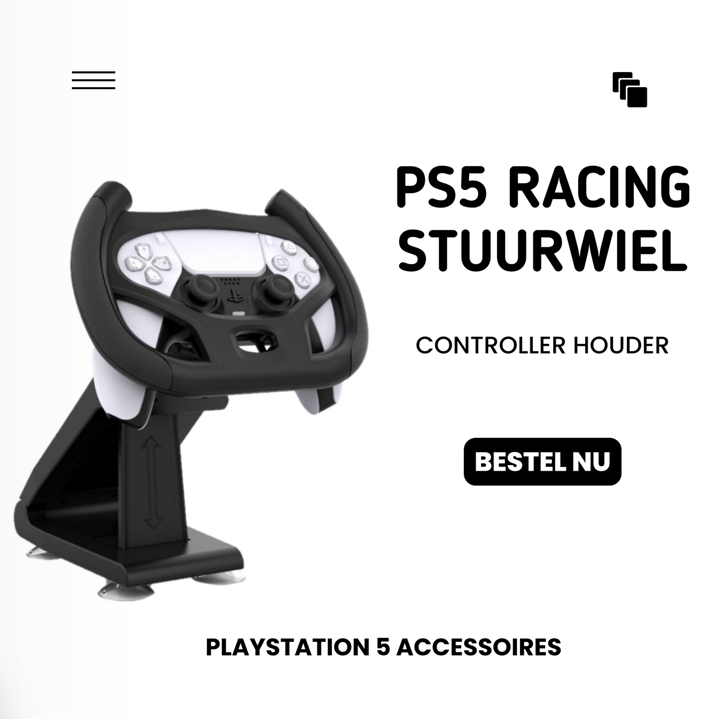      MOLOO-PS5-Racing-Stuurwiel-Gaming-Controller-Houder-Station-Playstation-5-Accessoires