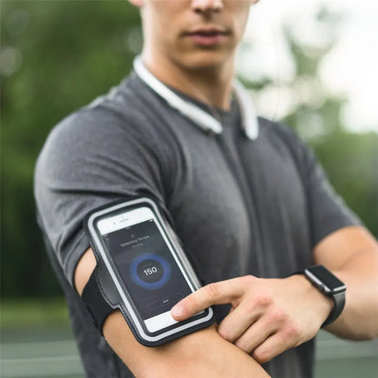 MOLOO-Universele-Smartphone-Armband-Zwart-Hardloopband-Sportarmbanden-Reflecterend
