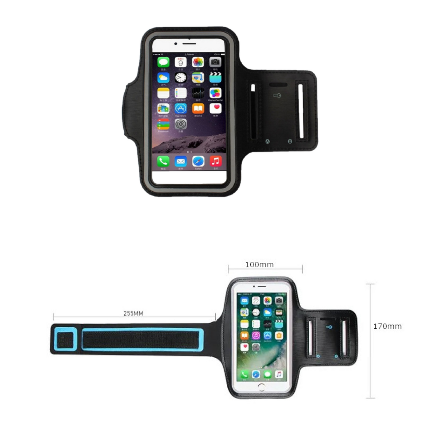 MOLOO-Universele-Smartphone-Armband-Zwart-Hardloopband-Sportarmbanden-Reflecterend