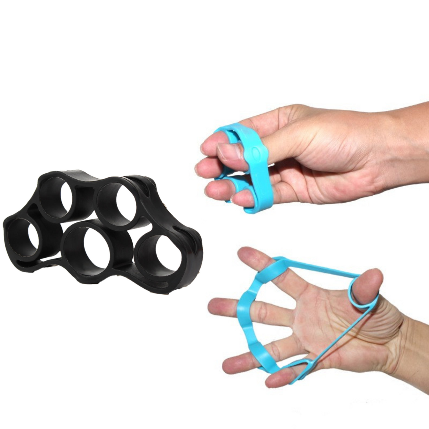 MOLOO Vingerelastieken Zwart Vingertrainer Finger trainer Handrevalidatie Griptrainer Arm Hand Stretcher