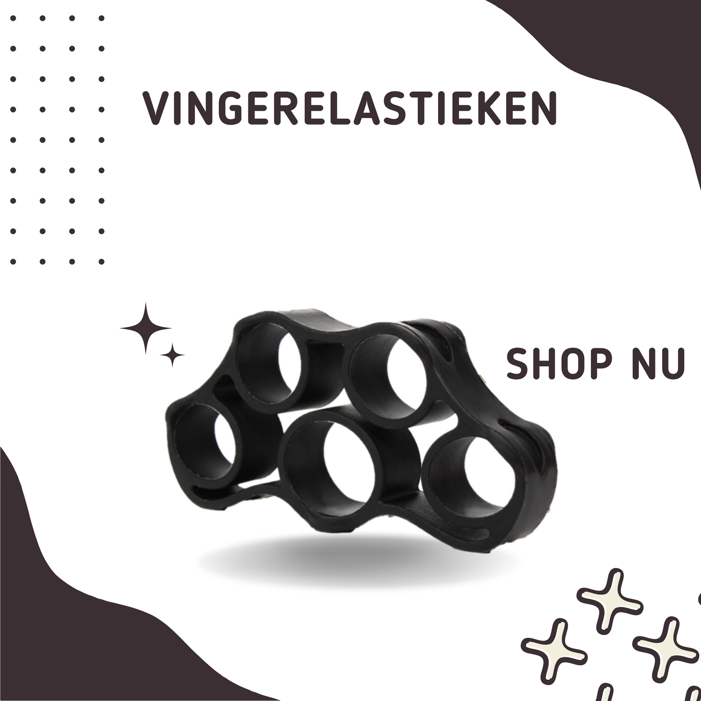 MOLOO Vingerelastieken Zwart Vingertrainer Finger trainer Handrevalidatie Griptrainer Arm Hand Stretcher