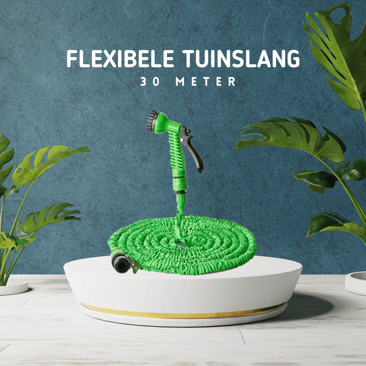 MOLOO Flexibele Tuinslang - Waterslang - Waterslang Flexibel - Tuinslang met Sproeikop - Groen - 30m