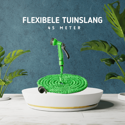 MOLOO Flexibele Tuinslang - Waterslang - Waterslang Flexibel - Tuinslang met Sproeikop - Groen - 45m